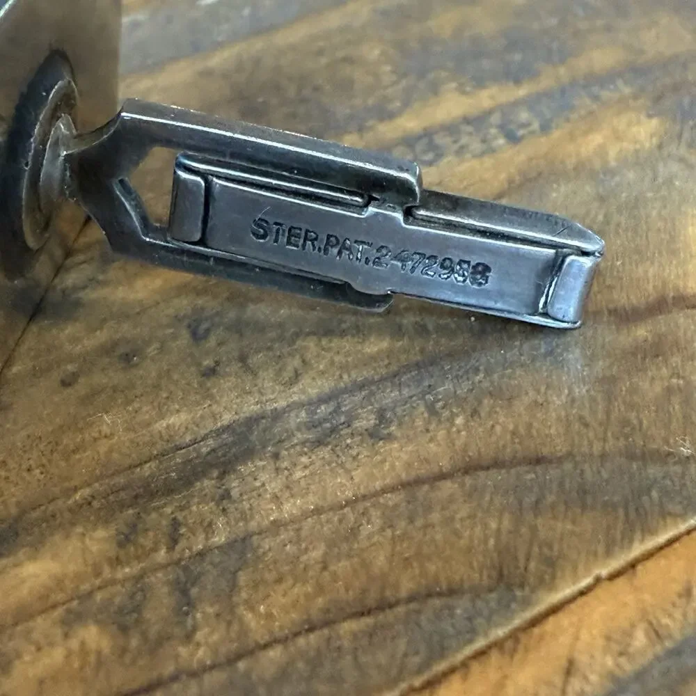 Vintage MCM Single Sterling Cuff Link Scrap Or Repurpose